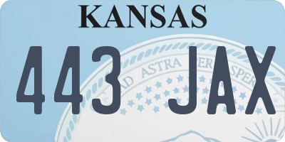 KS license plate 443JAX