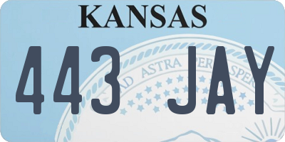 KS license plate 443JAY