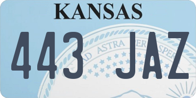 KS license plate 443JAZ