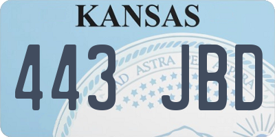 KS license plate 443JBD
