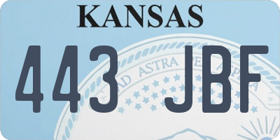 KS license plate 443JBF