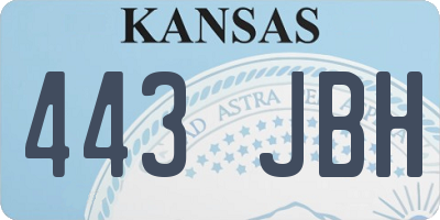 KS license plate 443JBH