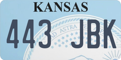 KS license plate 443JBK