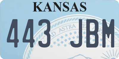 KS license plate 443JBM