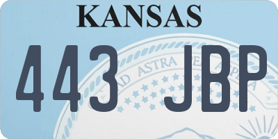 KS license plate 443JBP