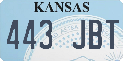 KS license plate 443JBT