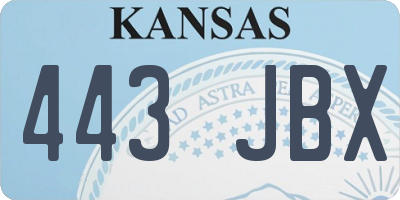 KS license plate 443JBX