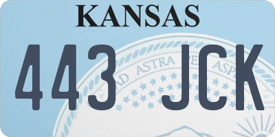KS license plate 443JCK
