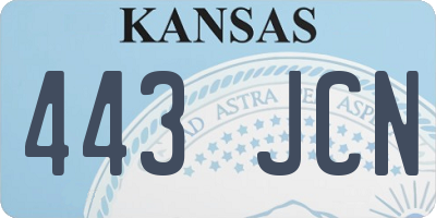KS license plate 443JCN