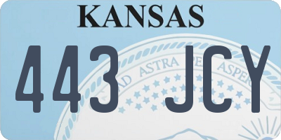 KS license plate 443JCY