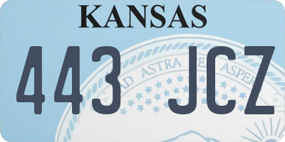KS license plate 443JCZ