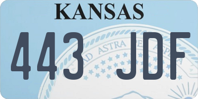 KS license plate 443JDF