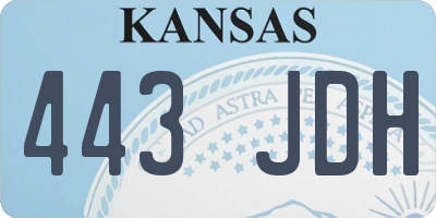 KS license plate 443JDH