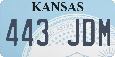 KS license plate 443JDM