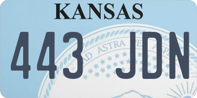KS license plate 443JDN