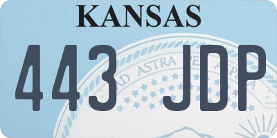 KS license plate 443JDP