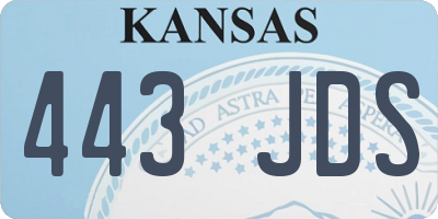 KS license plate 443JDS