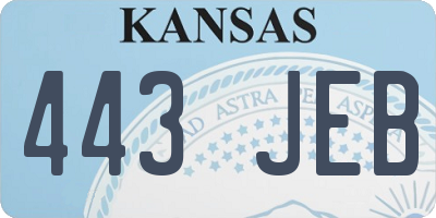 KS license plate 443JEB