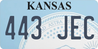 KS license plate 443JEC