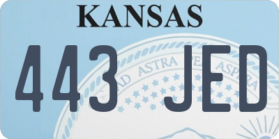 KS license plate 443JED