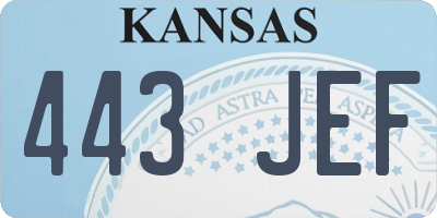 KS license plate 443JEF