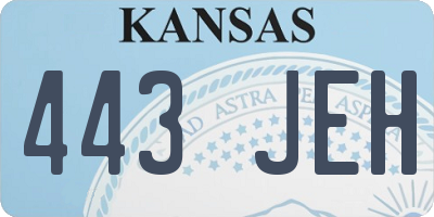 KS license plate 443JEH
