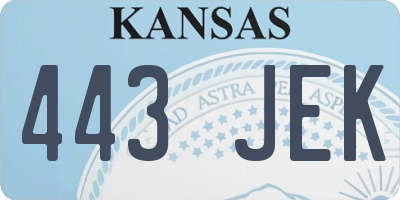 KS license plate 443JEK