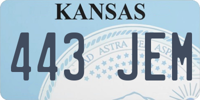 KS license plate 443JEM