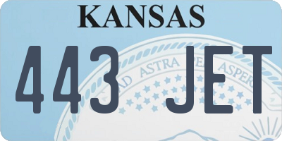 KS license plate 443JET