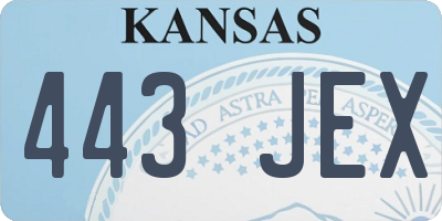 KS license plate 443JEX