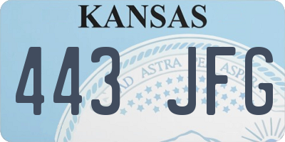 KS license plate 443JFG