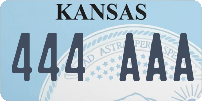 KS license plate 444AAA