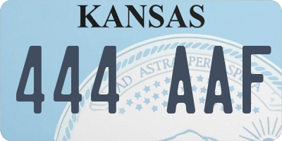 KS license plate 444AAF