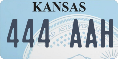 KS license plate 444AAH