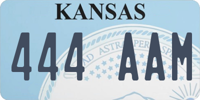 KS license plate 444AAM