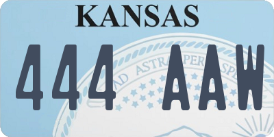 KS license plate 444AAW
