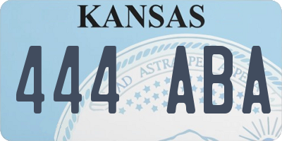 KS license plate 444ABA