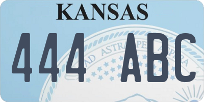 KS license plate 444ABC