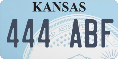 KS license plate 444ABF