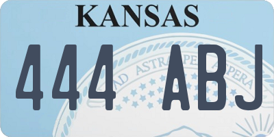 KS license plate 444ABJ