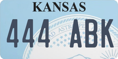 KS license plate 444ABK