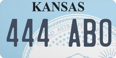 KS license plate 444ABO