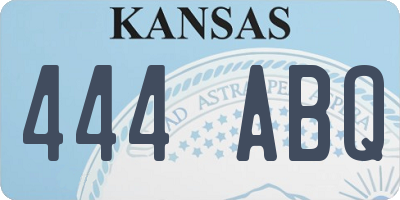 KS license plate 444ABQ