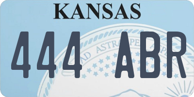 KS license plate 444ABR