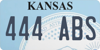 KS license plate 444ABS
