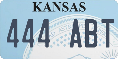 KS license plate 444ABT