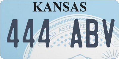 KS license plate 444ABV