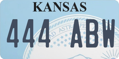 KS license plate 444ABW