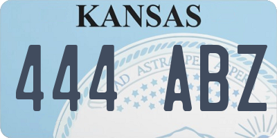 KS license plate 444ABZ