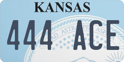 KS license plate 444ACE